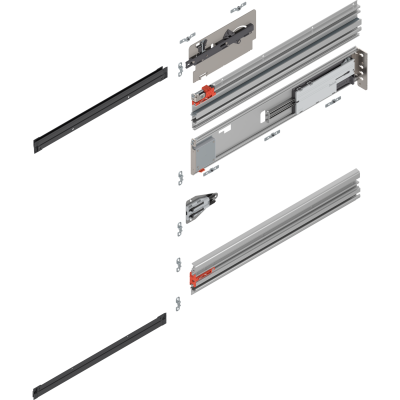 REVEGO uno, Guía del sistema pocket (Juego), LN=800 mm, derecha.
